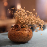 万仟堂陶瓷花瓶 花器 花插 粗陶日式小花瓶 创意家居装饰摆件春天