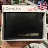 美国代购CK/Calvin Klein真皮软牛皮短横款多层男式钱包礼盒礼物