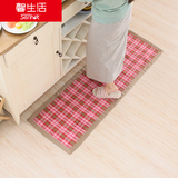 馨生活 棉线韩式格子厨房垫防滑吸水地垫 长条厨房垫子脚垫可机洗