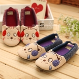 韩国可爱猫月子鞋秋冬季防滑软底包跟产妇加厚保暖棉孕妇鞋TX992