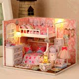 手工diy小屋拼装房子模型别墅女孩创意生日礼物女生儿童房屋玩具