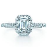 美国代购直邮TIFFANY正品1.12克拉HVVS祖母绿钻石铂金求婚钻戒指