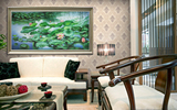 现代中式纯手绘写实花卉油画定制装饰原创家居客厅卧室办公室高档