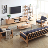 日式简约现代北欧实木组合客厅家具木架小户型布艺水曲柳橡木沙发