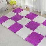 新品特价拼接地毯 卧室长毛绒面拼图满铺地板垫粉红白玫红紫色绿