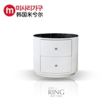 韩式家具现代简约简易白色储物柜 烤漆卧室床头柜 个性二斗柜收纳