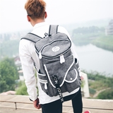 日韩街头水桶双肩包男女帆布时尚潮流户外大容量旅行背包学生书包