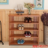 包邮红柚木组装简易实木鞋架长80cm防尘简约现代多层鞋柜客厅置物