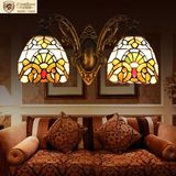 蒂凡尼灯创意美式乡村卧室床头壁灯地中海壁灯镜柜双头卫浴镜前灯
