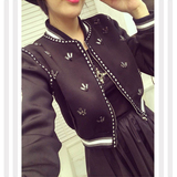 HSHOW正版 夏装新款韩国奢华镶钻太空棉棒球服女短外套韩版夹克衫