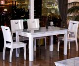 实木天然大理石餐桌椅组合 客厅 白山水小户型 欧式创意 百达丹顿