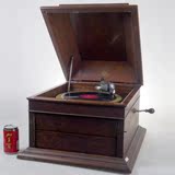 热卖古董老物件美国哥伦比亚/Columbia箱式手摇留声机/78转唱机三
