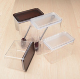 方豆盒塑料方型储物盒奶茶果粉盒咖啡豆密封罐透明花茶罐收纳罐
