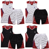 乔丹篮球服套装男双面穿球衣透气运动比赛队服加肥加大码定制印号