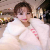 2015秋冬新款韩版中长款白色狐狸毛大衣皮草外套女上衣保暖气质