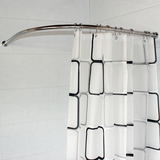 卫生间浴室浴帘杆套装304不锈钢L型浴帘杆弧形浴帘杆+浴帘+金属环