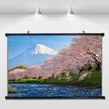 日本风景富士山风光自然卧室书房装饰画高清布壁画客厅无框画挂画
