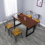 餐桌组合咖啡桌椅 时尚铁艺休闲简约实木桌多功能泡茶桌铁艺椅