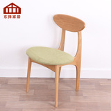 北欧简约宜家日式实木餐厅家具 创意布艺休闲餐椅咖啡椅蝴蝶椅子