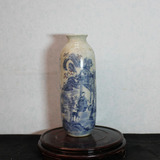 清代青花山水人物花瓶 民窑款 仿古瓷器 古玩古董收藏