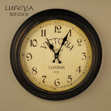 露菲亚 欧式美式铁艺有机玻璃全静音电池挂钟 客厅书房小钟表