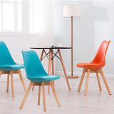 伊姆斯餐椅休闲办公布艺餐椅实木家用创意现代简约靠背酒店洽谈椅