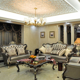 欧式真皮沙发简欧样板房布艺沙发新古典奢华客厅别墅实木沙发组合