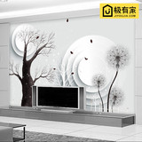 简约3D创意抽象树电视背景墙客厅无缝墙布壁画欧式素色墙纸壁纸