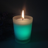 LED电子蒙砂玻璃杯七彩变色蜡烛光控香薰蜡烛创意礼品表白蜡烛
