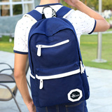 韩版男士双肩包中学生书包帆布潮男电脑背包旅行登山包创意情侣包