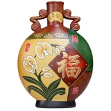 中国风 新古典彩陶陶瓷花瓶 创意艺术品家居摆设 礼品摆件礼物