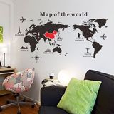 世界地图 各国名胜建筑 墙贴沙发床头 会议室 公司文化墙装饰贴