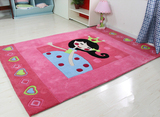 荣石 可爱卡通粉红儿童房公主房间地毯卧室地毯满铺地毯可定做