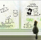 可爱卡通贴萌猫小猫咪装饰墙贴儿童房幼儿园墙壁贴纸玻璃贴橱窗贴