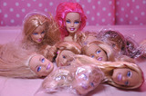 ㊣barbie美泰芭比娃娃头型正版密植头发多款特价 有瑕疵随机发货