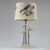 美式乡村台灯客厅卧室床头灯 简约现代欧式法式创意小鸟复古台灯