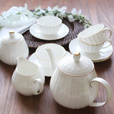 欧式茶具英式下午茶整套高档简约陶瓷咖啡具套装骨瓷陶瓷金边礼品
