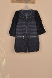 2015年新款女装冬装专柜正品品牌韩版时尚拼接袖子绒毛棉衣O2995