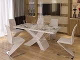 现代简约实木长方形餐桌 钢化玻璃餐桌 办公桌椅 创意老板桌定制