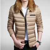 2015男士羽绒服 青年短款毛领韩版修身型加厚白鸭绒保暖冬外潮yrf