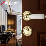 德国EKF欧式机械房间门锁室内分体锁PVD金色 陶瓷把手纯铜锁芯