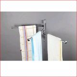 毛巾架不锈钢旋转活动毛巾杆卫生间2层浴巾架折叠挂件三四杆