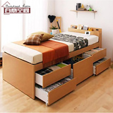百意空间定制板式环保单人床大容量高箱储物床双人床带抽屉卧室床
