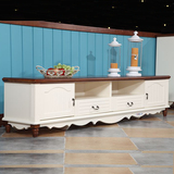 新款地中海实木电视柜 后现代客厅烤漆田园简约型 茶几组合矮柜