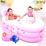 小孩婴儿童洗澡盆超大号泡澡沐浴桶家用式充气浴缸成人浴盆塑料