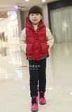 韩国大牌女童中大童儿童80%白鸭绒羽绒背心马甲