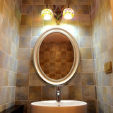 特价欧式椭圆壁挂浴室镜 卫浴卫生间镜欧式镜子地中海装饰镜 防水