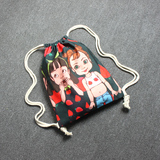 2个包邮 DY韩版帆布束口双肩包 可爱娃娃收纳袋学生背包抽绳包袋