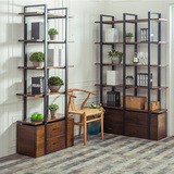 实木简易书架置物架 办公室书房落地多层隔断架创意现代简约书柜