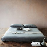 无印水洗棉麻单件床笠 纯色全棉床罩新疆简约床单床垫套1.5/1.8米